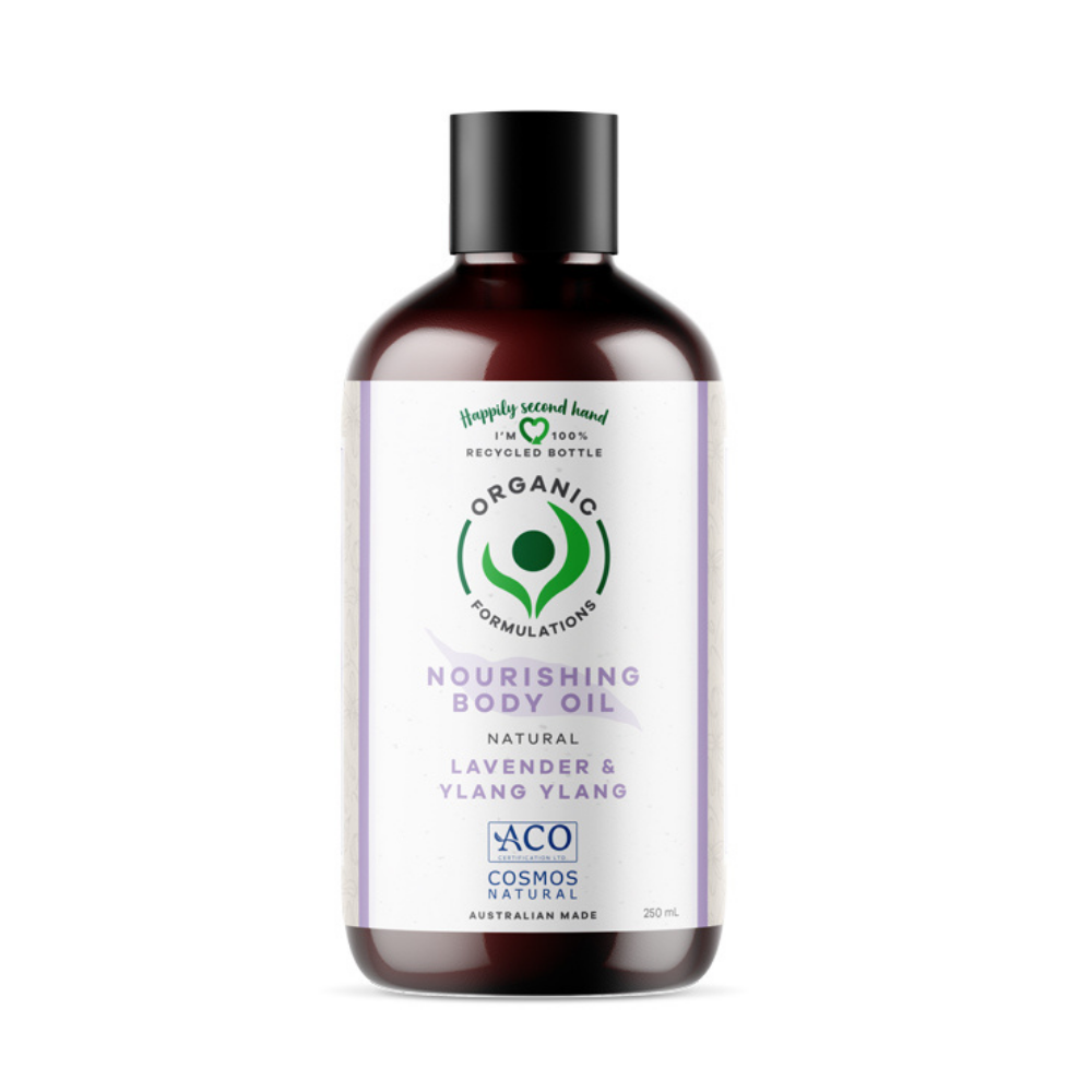 Organic Formulations Nourishing Body Oil with lavender and ylang-ylang