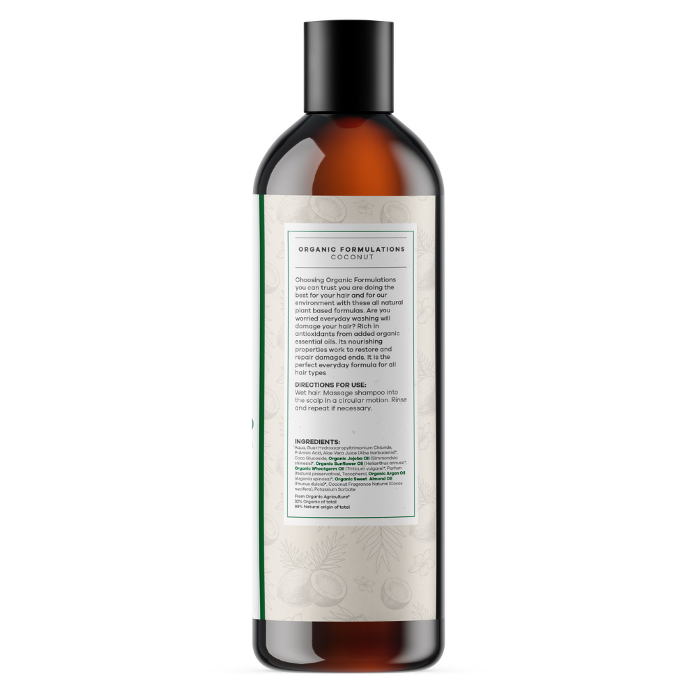 500ml pump bottle of Organic Formulations Coconut Conditioner for damaged hair