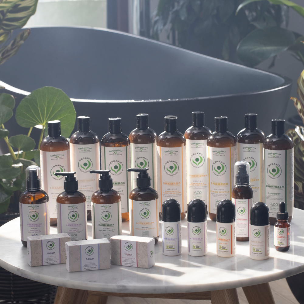Live It Up deodorant tube beside natural ingredients