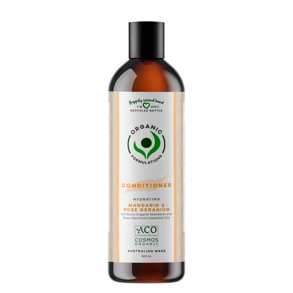 Organic Formulations Mandarin and Rose Geranium Conditioner 500ml | Dry, Brittle Hair